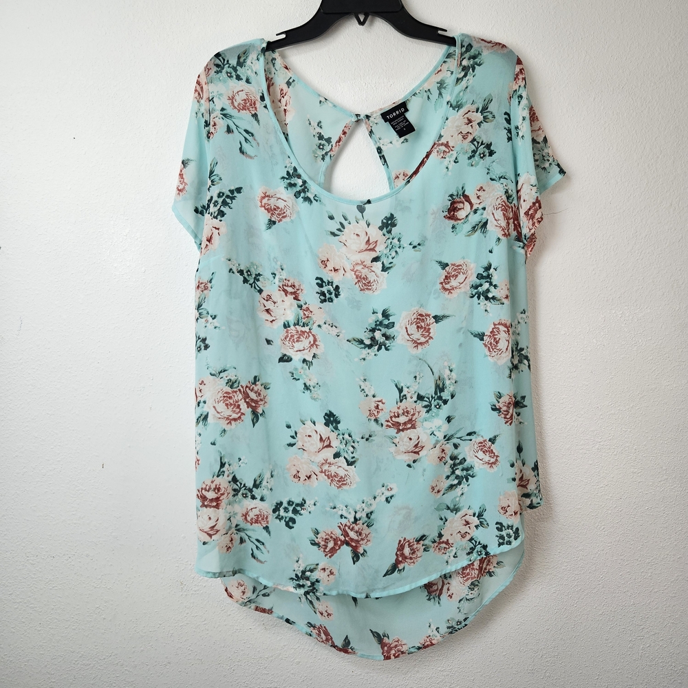 Torrid Sheer Floral Top Size 3/3X
